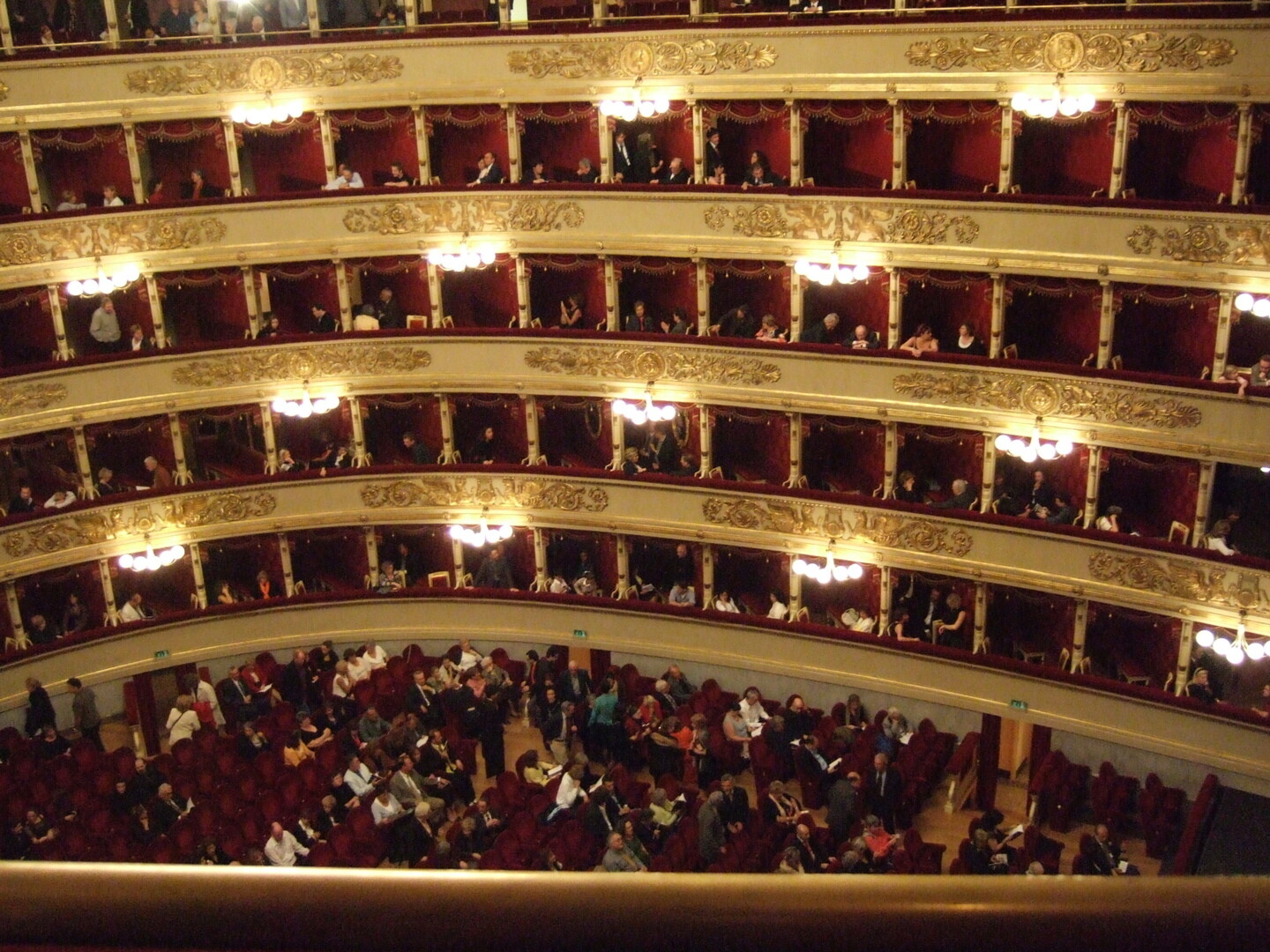 Interior of Teatro alla Scala opera house in Milan